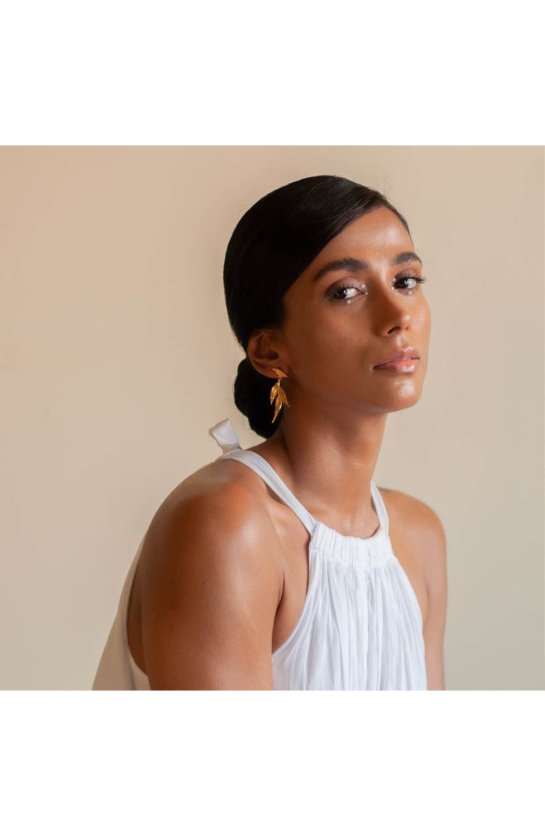 Dhwani Bhansal ISARO MINI EARRINGS, Alternate, color, Gold Plated