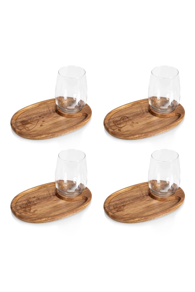 x Disney® Winnie the Pooh Wooden Appetizer Tray Set, Alternate, color, BROWN