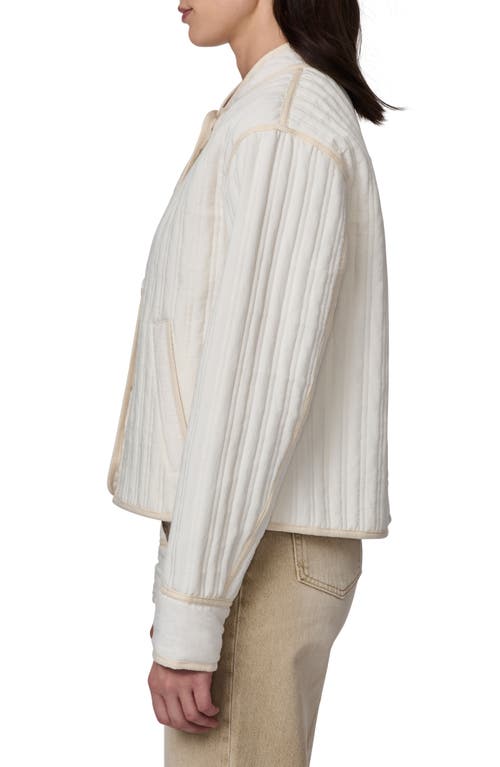 Shop Bernardo Textured Quilted Button-up Jacket In Fresh Cream/light Beige