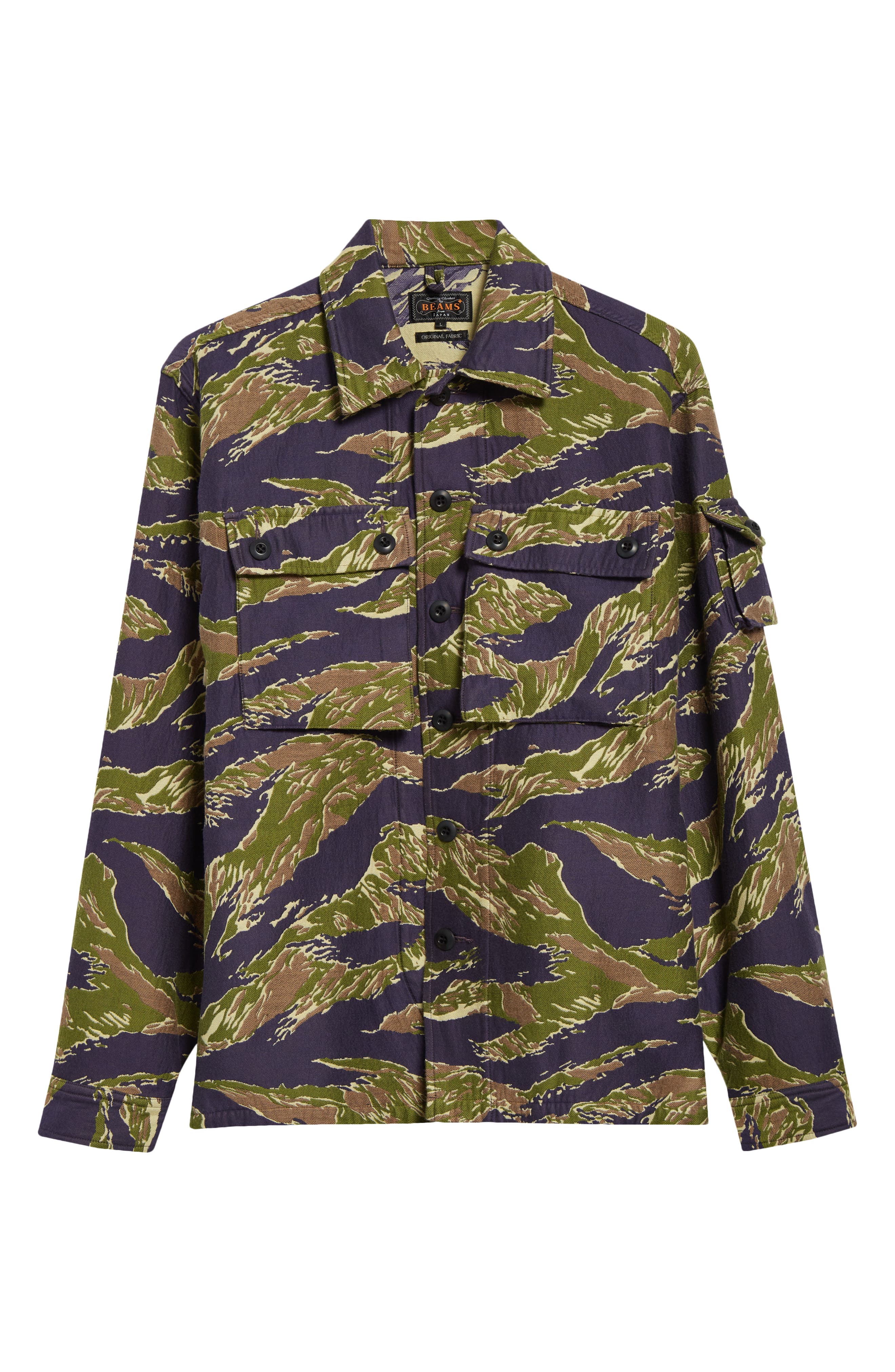 Tiger Stripe Jacquard Military Shirt Jacket (Men) | Nordstrom
