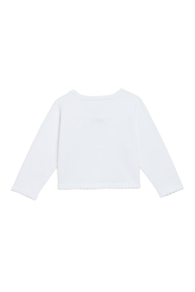 Rosebud Embroidered Cotton Cardigan, Alternate, color, WHITE