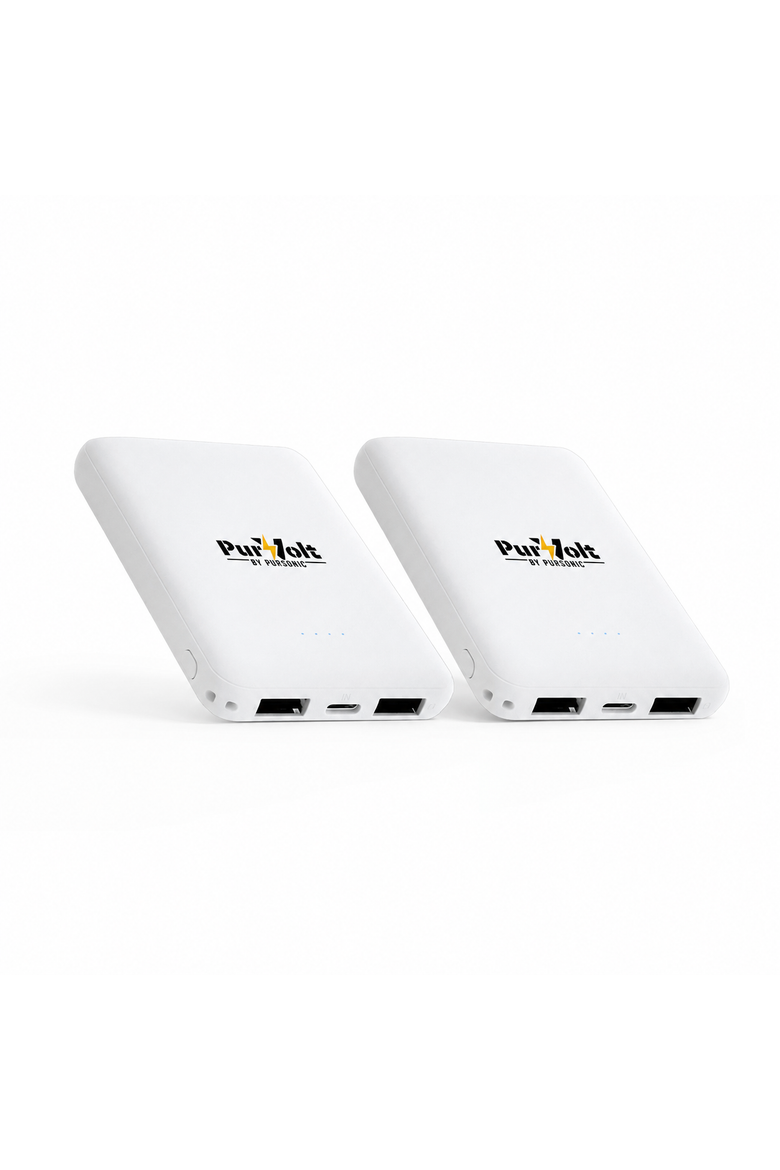 Ultra-Compact Wireless Power Bank 2 Pack -  5000mAh Portable Wireless Chargers, Main, color, White