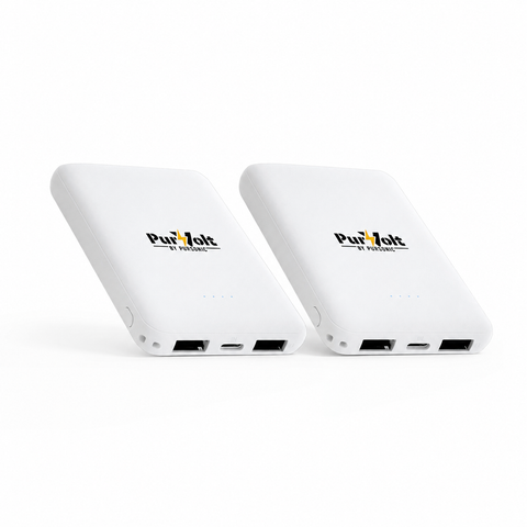 Ultra-Compact Wireless Power Bank 2 Pack -  5000mAh Portable Wireless Chargers