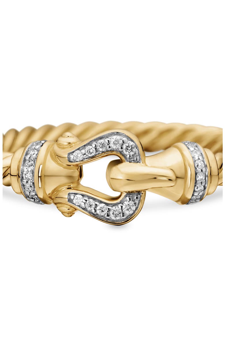Petite Buckle Ring with Diamonds, Alternate, color, DIAMOND/ YELLOW GOLD