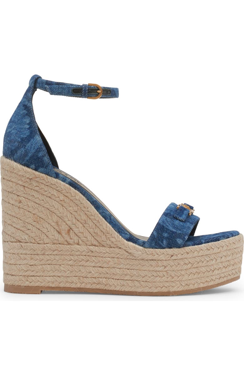 Versace Medusa '95 Espadrille Platform Wedge Sandal, Alternate, color, Blue