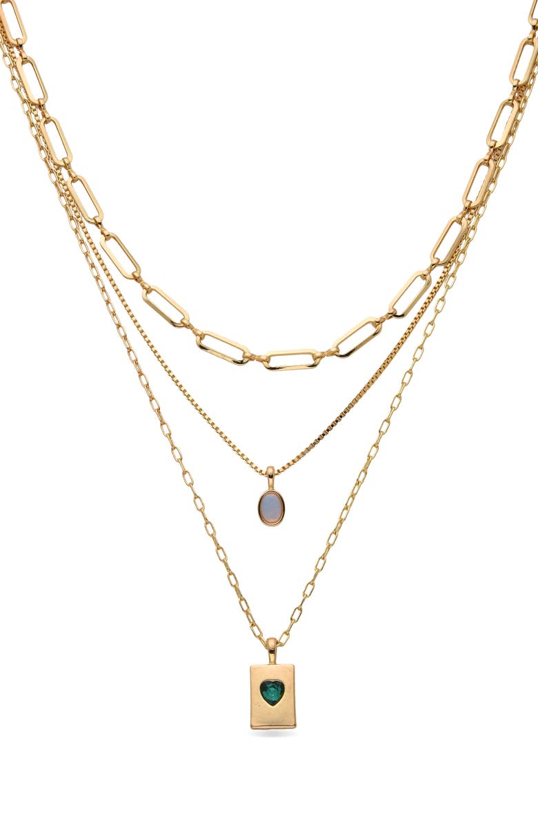 EYE CANDY LOS ANGELES Elena Layered Pendant Necklace, Main, color, 