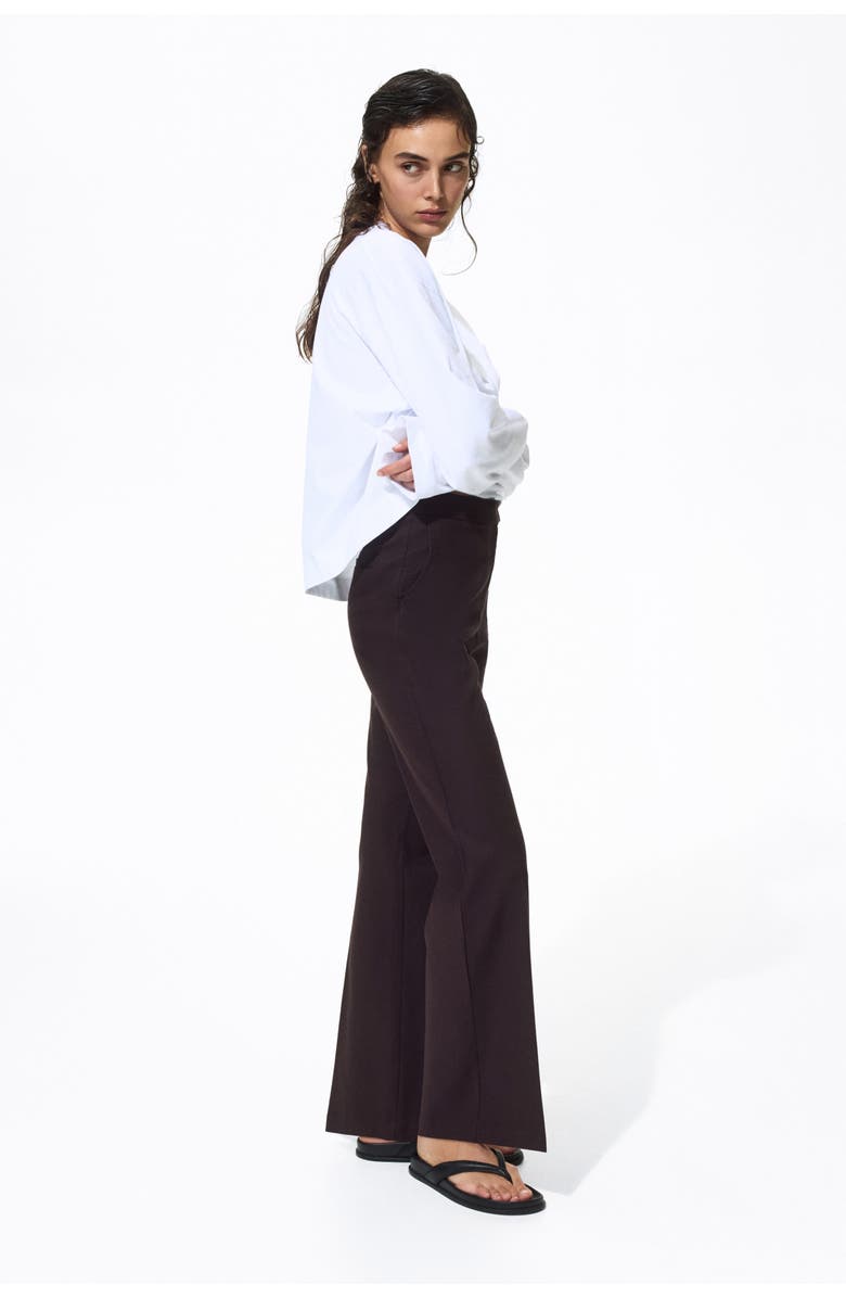 H&M Linen-blend Tailored Trousers, Alternate, color, Dark Brown