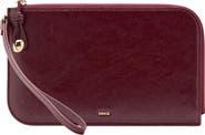 MANGO Mini Beaded Faux Leather Pochette Wristlet