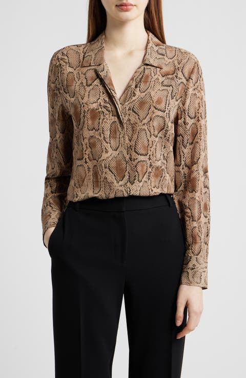 Piper Snake Print Button-Up Shirt