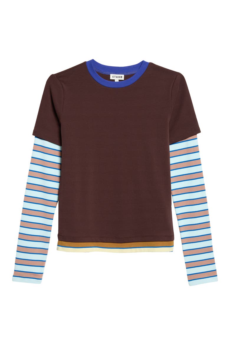 Dillon Layered Tee, Main, color, EARTH/ HORIZON STRIPE