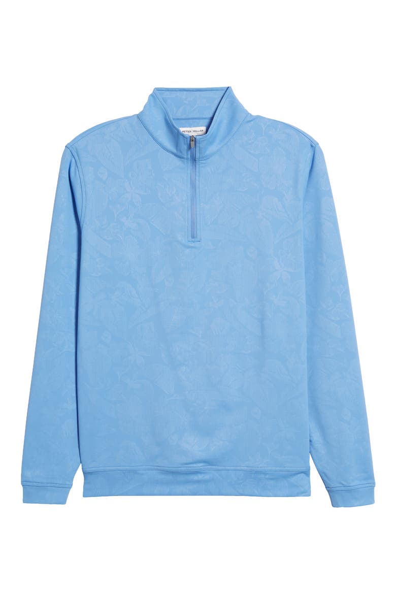 Perth Shadow Floral Performance Quarter Zip Pullover, Alternate, color, BONNET