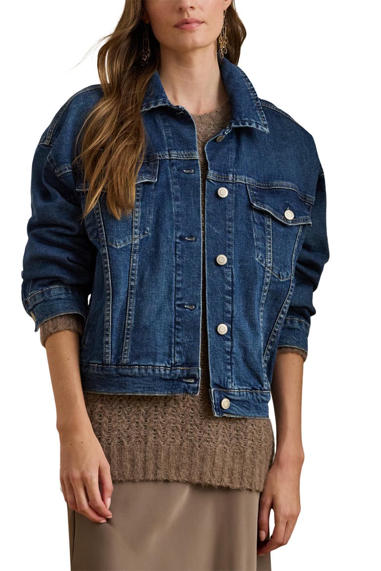 Denim Trucker Jacket, Main, color, ATECCO WASH