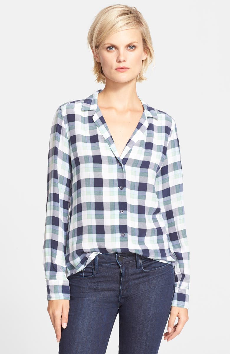 Equipment 'Adalyn' Plaid Silk Shirt, Main, color, 