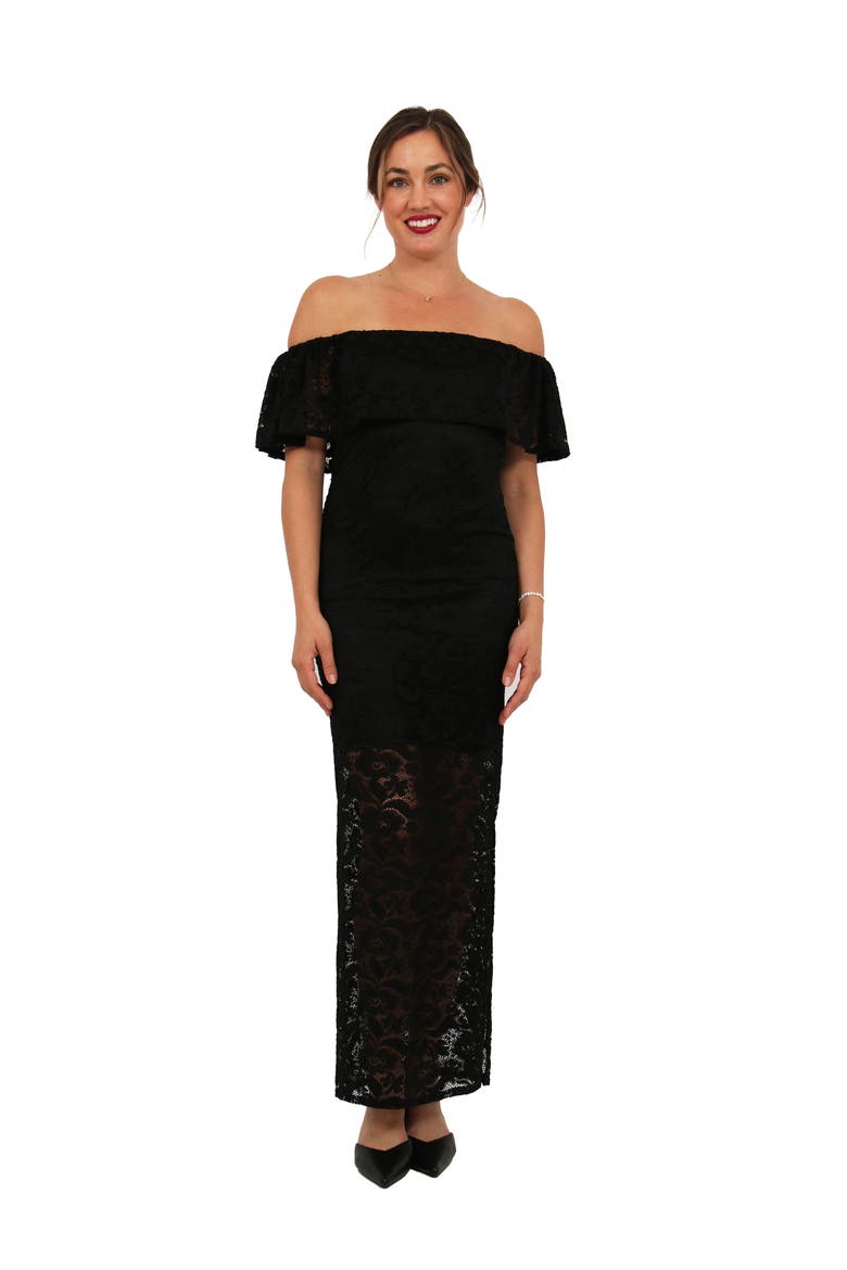 women lace off shoulder dress Zapaka Women Pine A-Line Mother of the Bride Dress Off the Shoulder Lace Applique Half Sleeve Wedding Guest Dress with Beading, Pine / US4