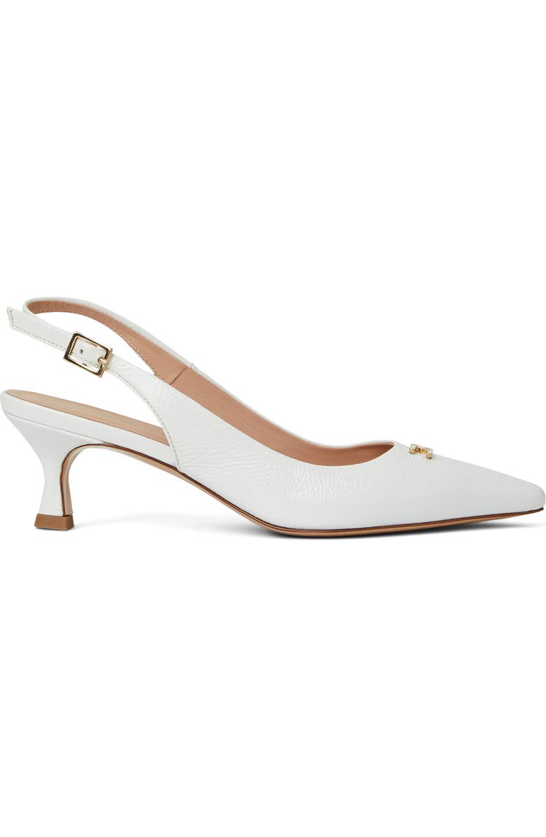 Bruno Magli Fiona Slingback Pointed Toe Pump, Alternate, color, White Crinkled Paten