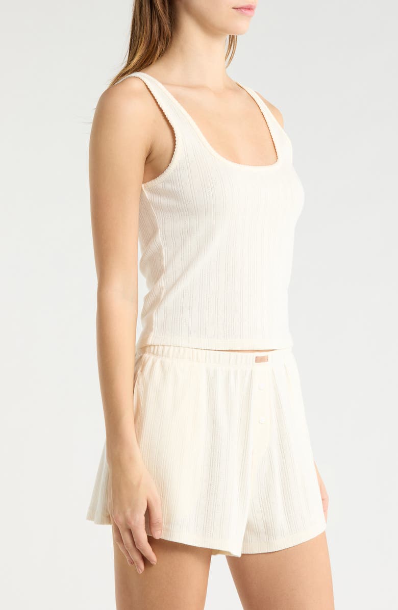 Lunya Pointelle Scoop Neck Sleep Tank, Alternate, color,