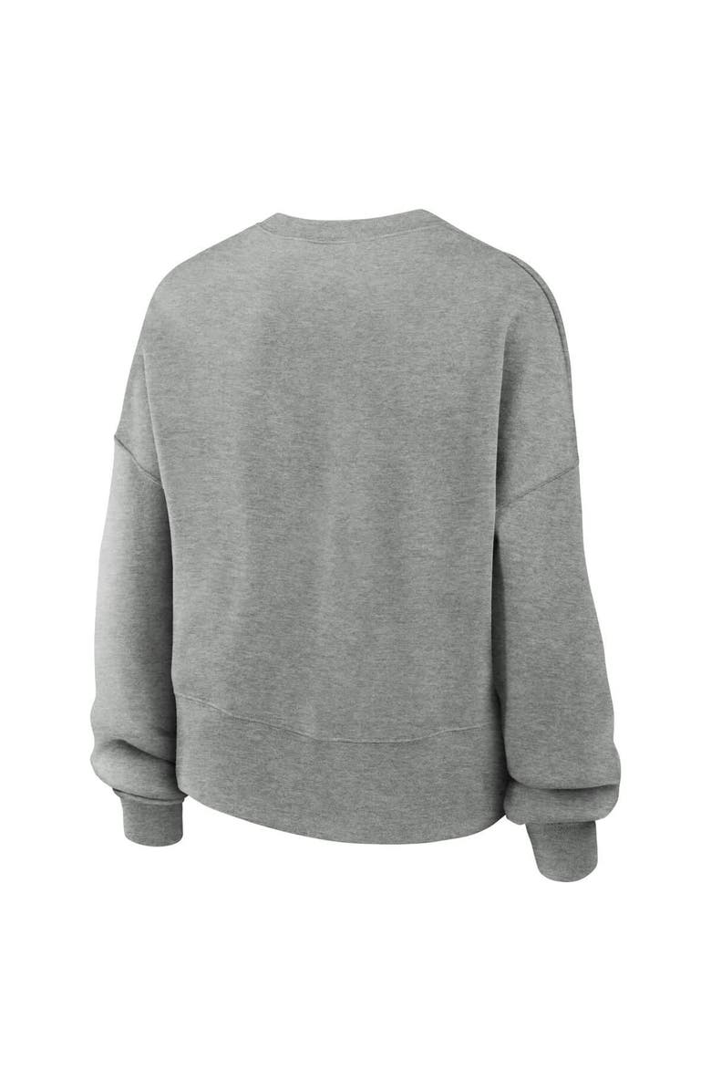 Jordan Brand Women's Jordan Brand Heather Gray Michigan Wolverines Essential Fleece Oversized Logo Pullover Sweatshirt, Alternate, color, 