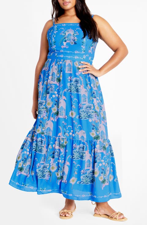 Molly Floral Midi Sundress (Plus)