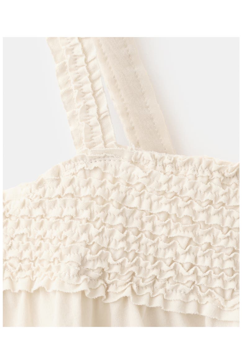 Terry Cotton Smocked Top, Alternate, color, ECRU