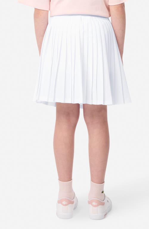 Lacoste Kids' Pleated Logo Sport Pleated Skirt In White