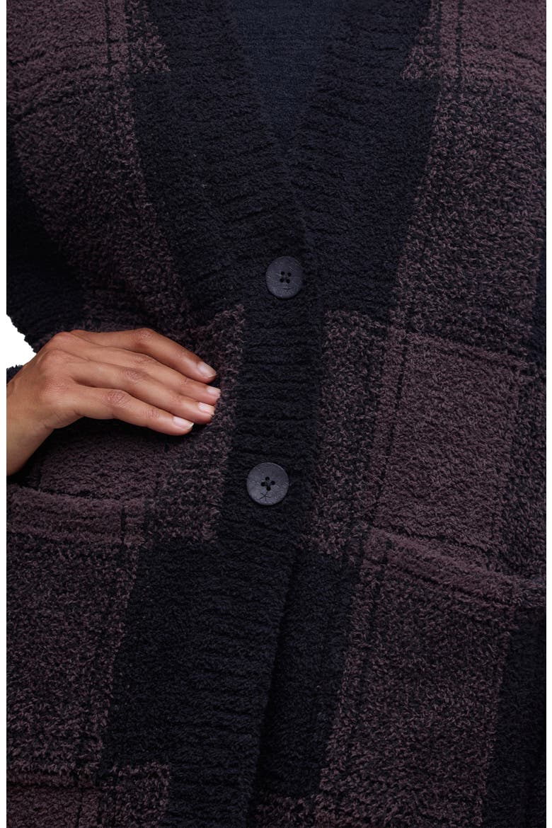 CozyChic® Buffalo Plaid Long Cardigan, Alternate, color, UMBER MULTI