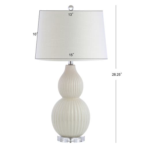 Jonathan Y Thatcher 28.25" Contemporary Transitional Ceramic Led Table Lamp In Cream