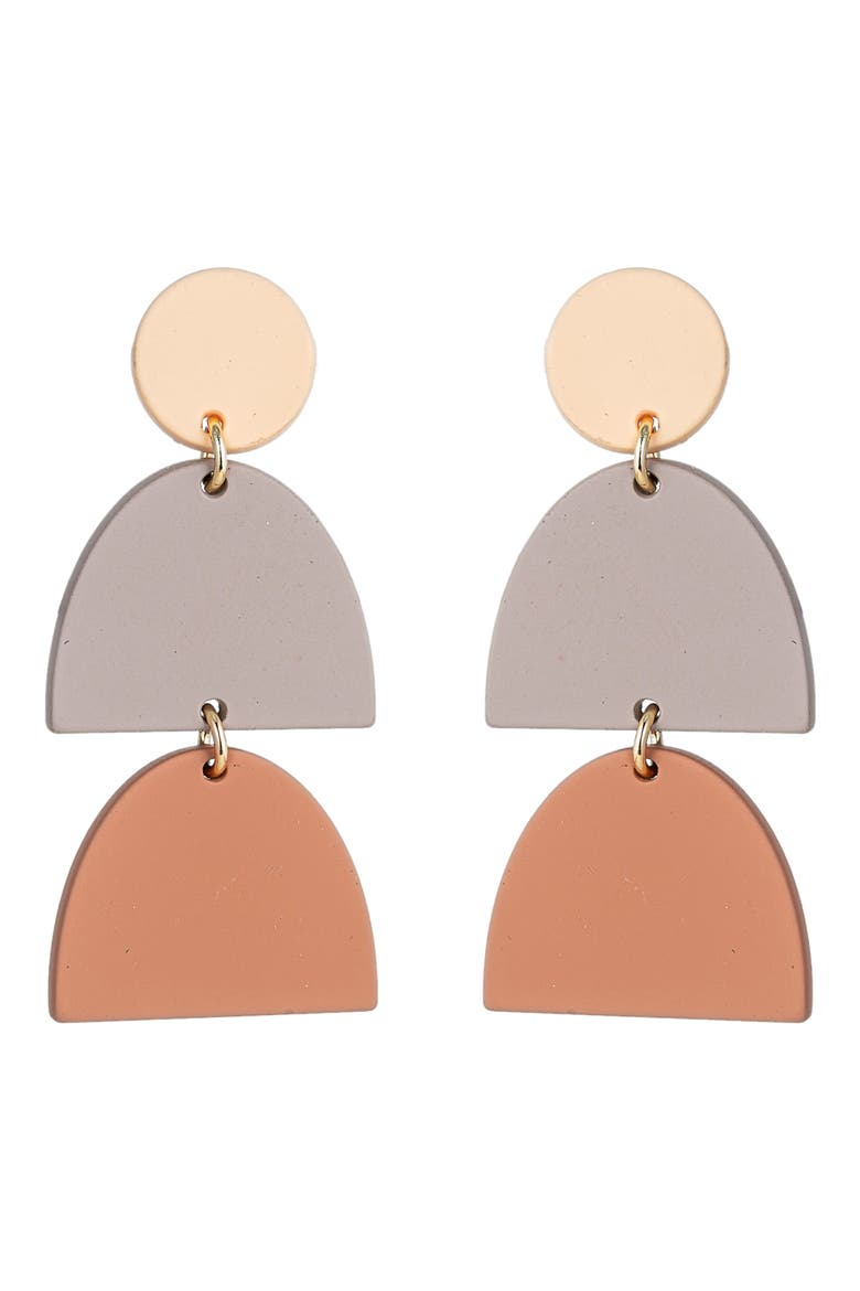 Lisa Geometric Drop Earrings, Main, color, BEIGE