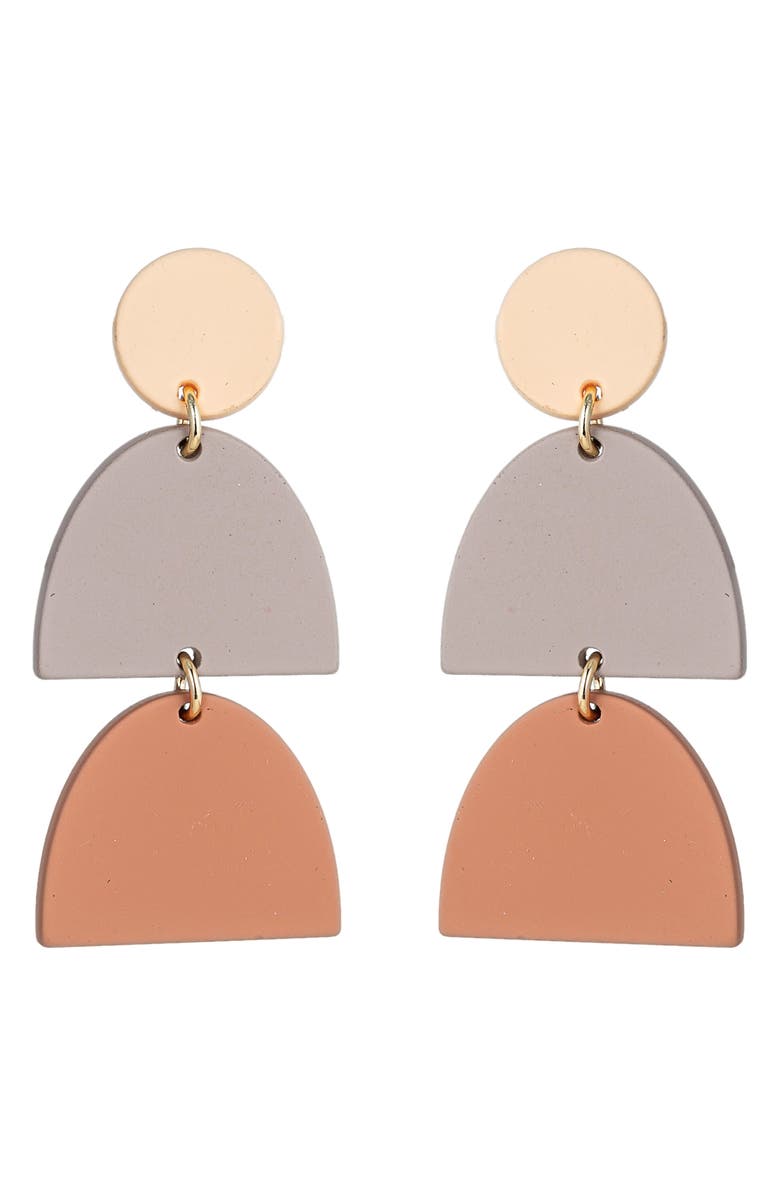 EYE CANDY LOS ANGELES Lisa Geometric Drop Earrings, Main, color, Beige