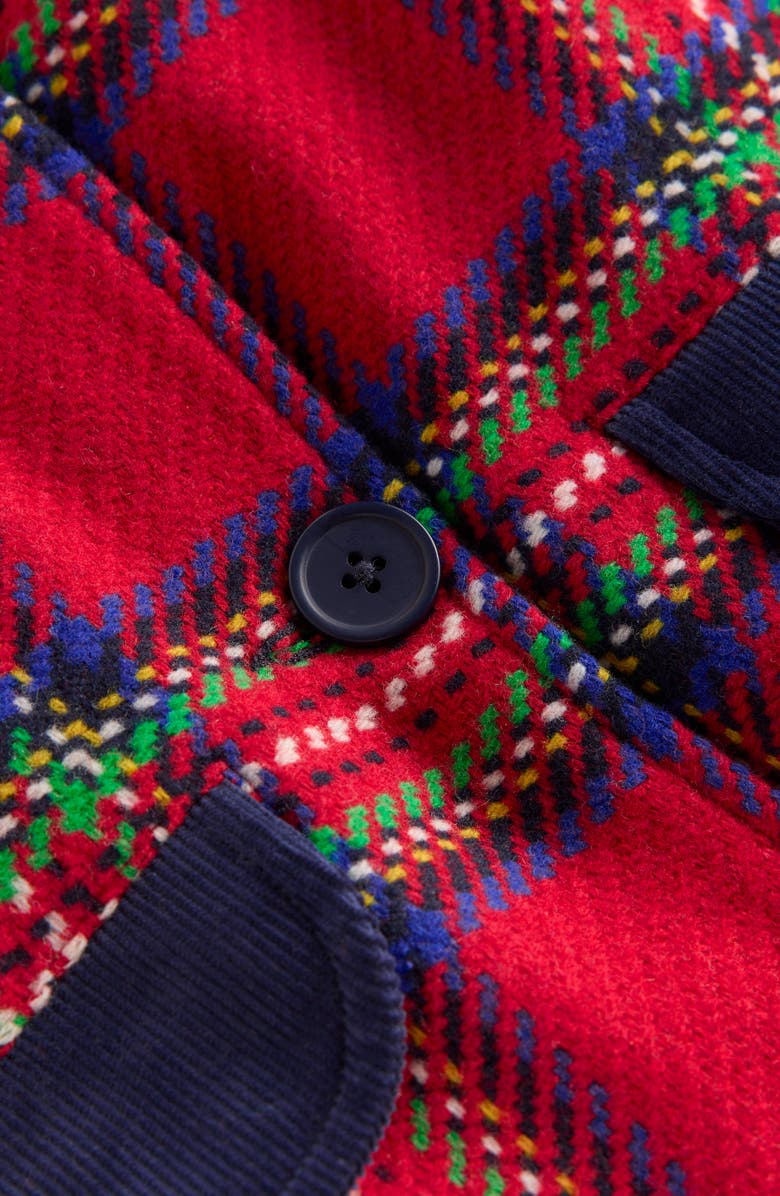 Mini Boden Kids' Wool Blend Coat, Alternate, color, Red Check