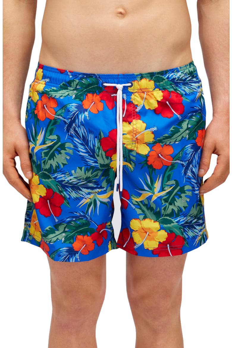 Floral Board Shorts, Main, color, OVER SKY