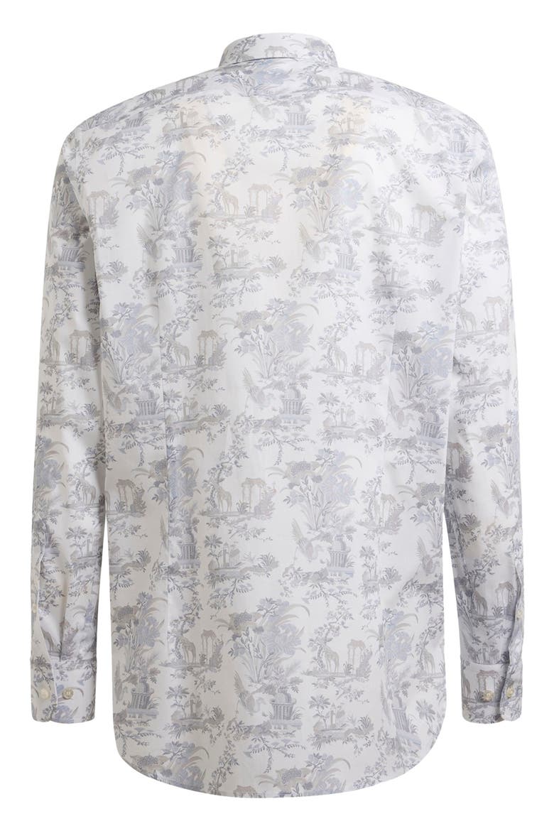 Roma Stretch Cotton Dress Shirt, Alternate, color, PRINT ON WHITE BASE