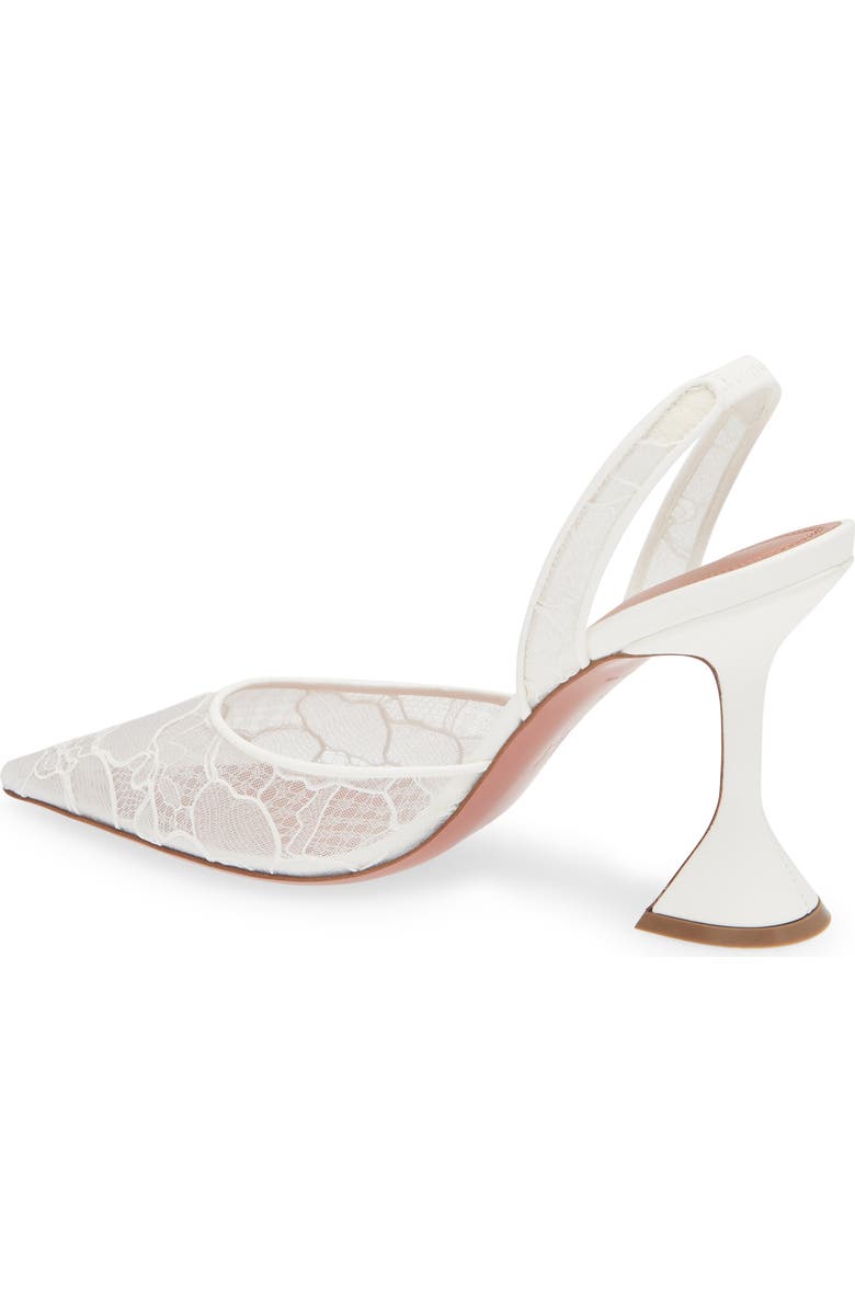 Amina Muaddi Holli Lace Slingback Pump, Alternate, color, Ivory