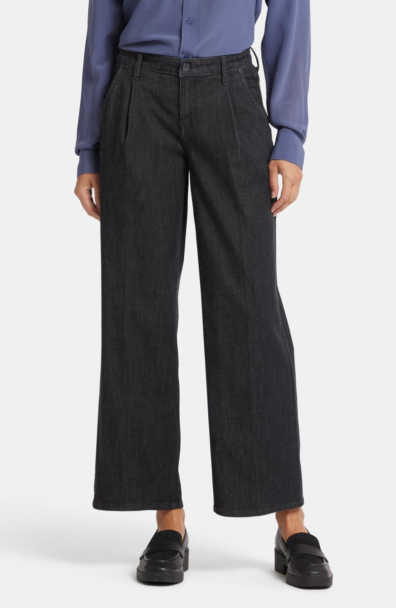 NYDJ Teresa High Waist Pleat Wide Leg Ankle Jeans, Main, color, Eternity