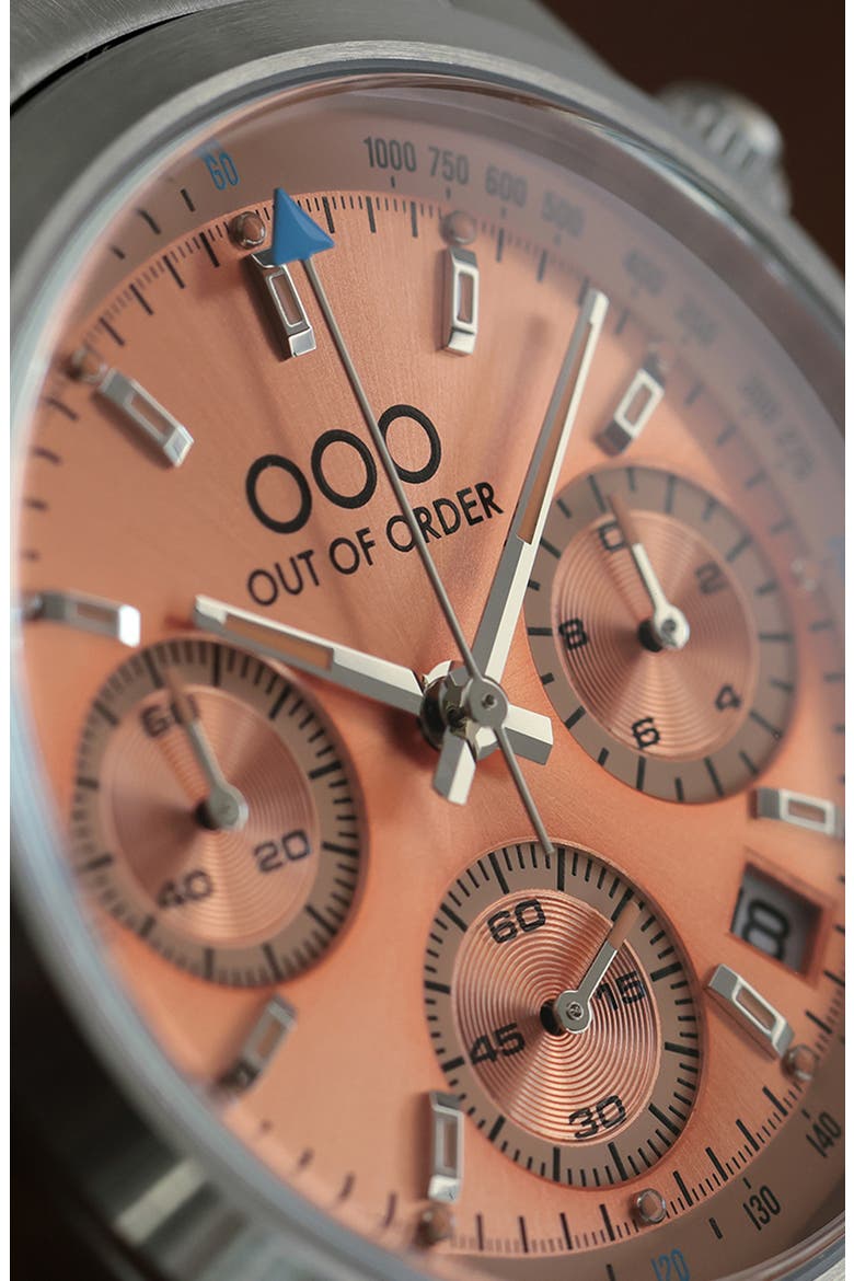 Sporty Chronograph Bracelet Watch, 40mm, Alternate, color, PEACH