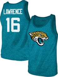 Majestic Threads Men's Majestic Threads Trevor Lawrence Teal Jacksonville Jaguars Tri-Blend Player Name & Number Tank Top