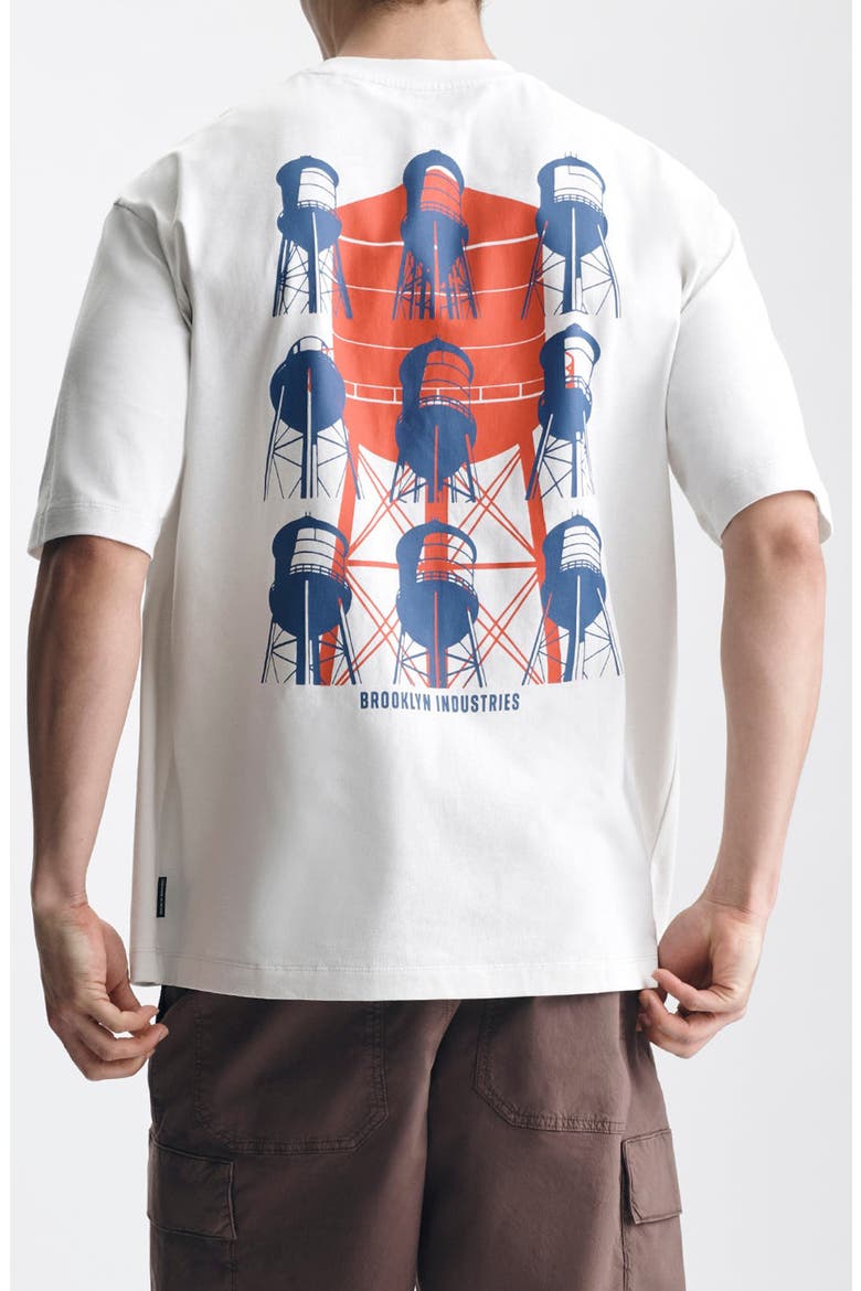 Loose Fit Water Tower Cotton Graphic T-Shirt, Alternate, color, WHITE ONYX