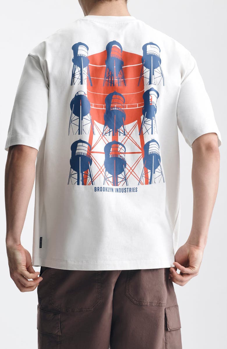 Brooklyn Industries Loose Fit Water Tower Cotton Graphic T-Shirt, Alternate, color, 