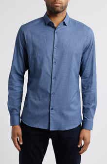 Rectangular Geo Print Button-Up Shirt