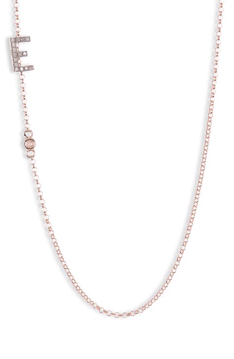 Bezel Diamond Initial Chain Necklace - 0.2ct.