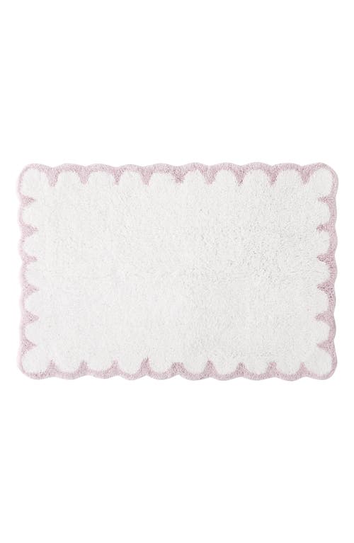 Peri Home Scallop Detail Cotton Bath Mat In Pink