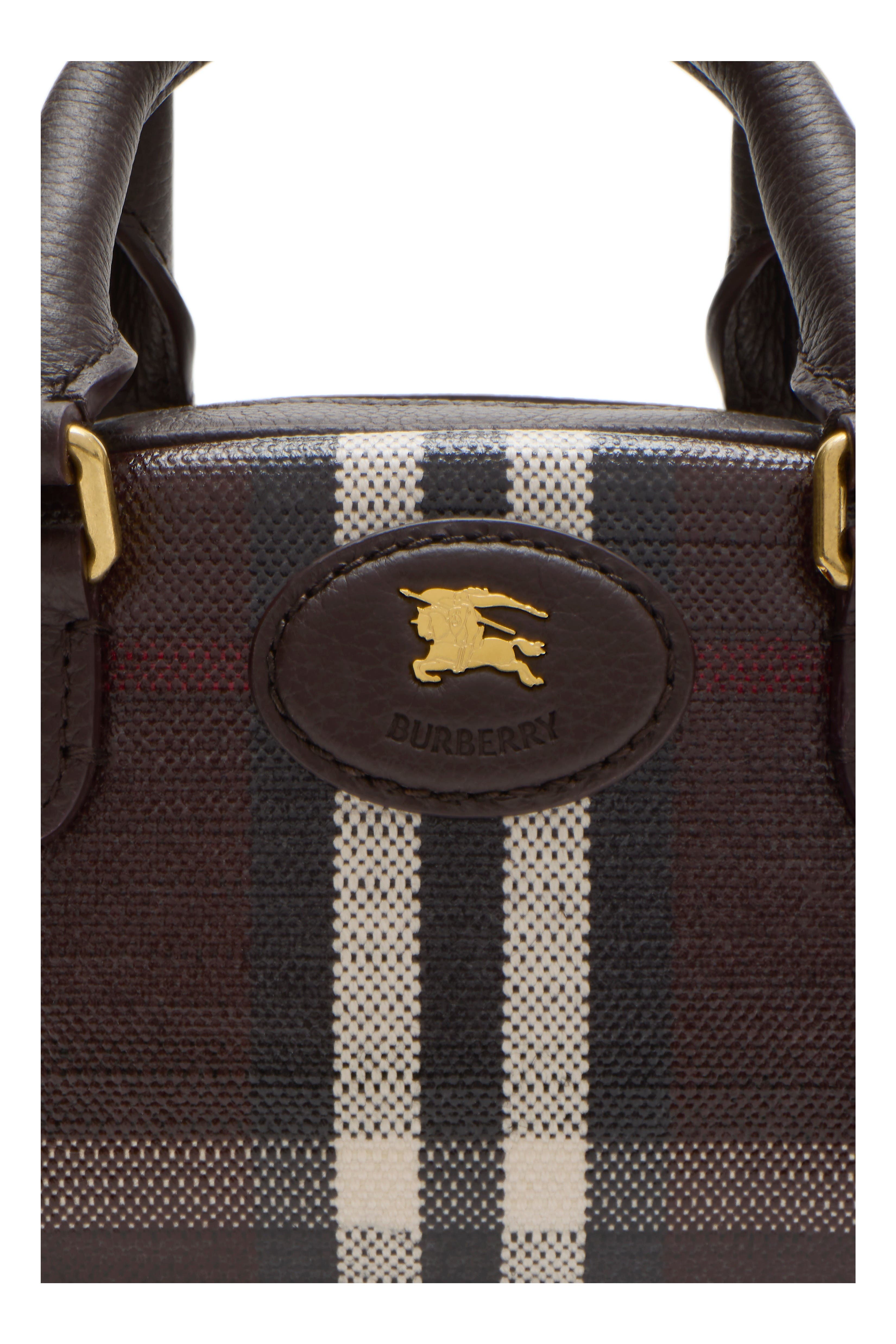 Burberry Mini Highlands Bowling Bag, Alternate, color, Mahogany Red