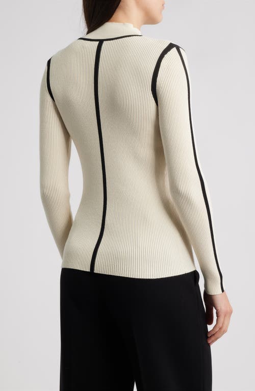 Elie Tahari The Chani Rib Mock Neck Top