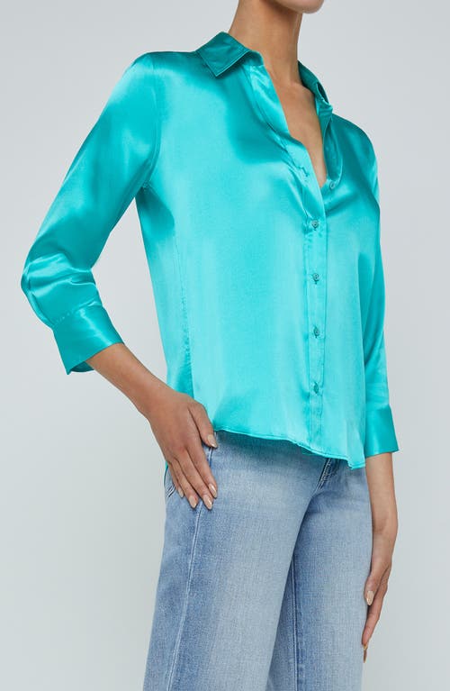 L'agence Bianca Silk Charmeuse Button-down Blouse