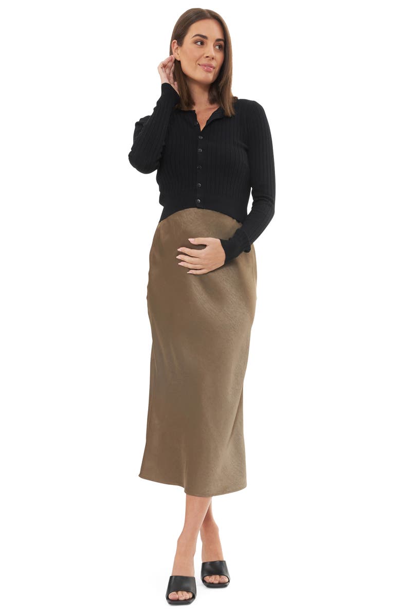 Ripe Maternity Caitlin Rib Crop Maternity Cardigan, Alternate, color, 