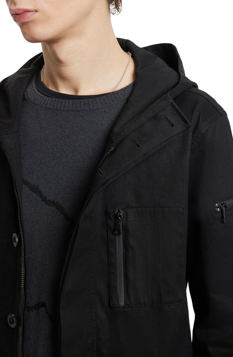John Varvatos Military Seam Sealed Hooded Jacket, Alternate, color, 
