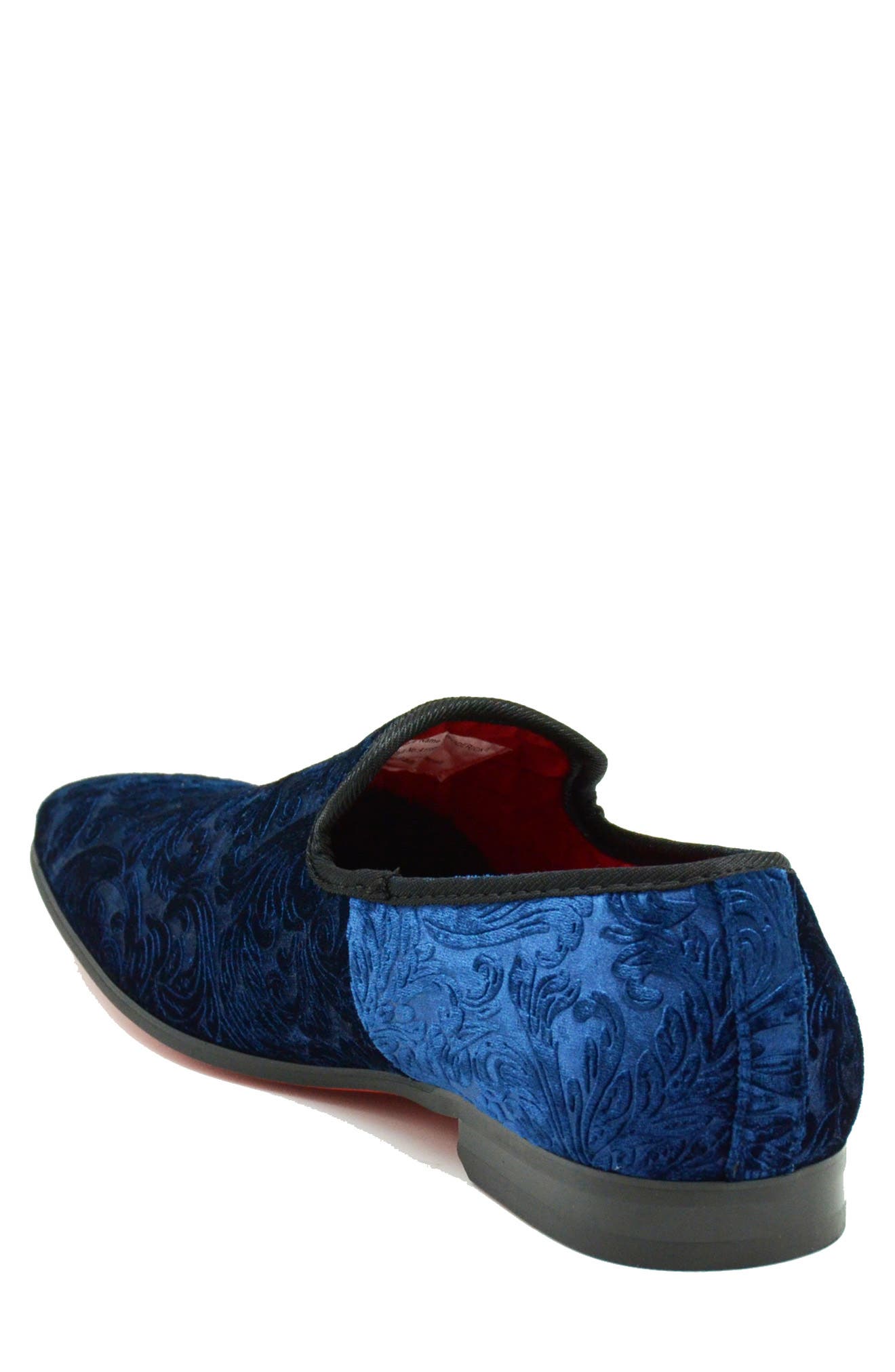 La Milano Broderick Velvet Loafer, Alternate, color, Navy