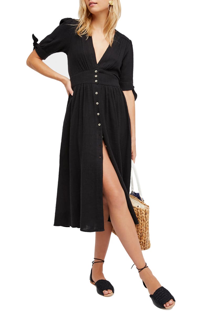Free People Love of My Life Midi Shirtdress, Main, color, 
