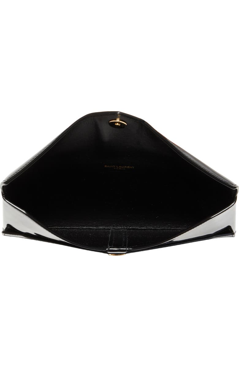 Saint Laurent Paloma Patent Leather Envelope Clutch, Alternate, color,