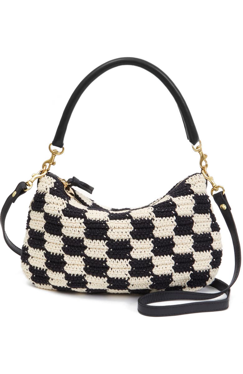 Clare V. Petit Moyen Crochet Cotton Messenger Bag, Main, color,