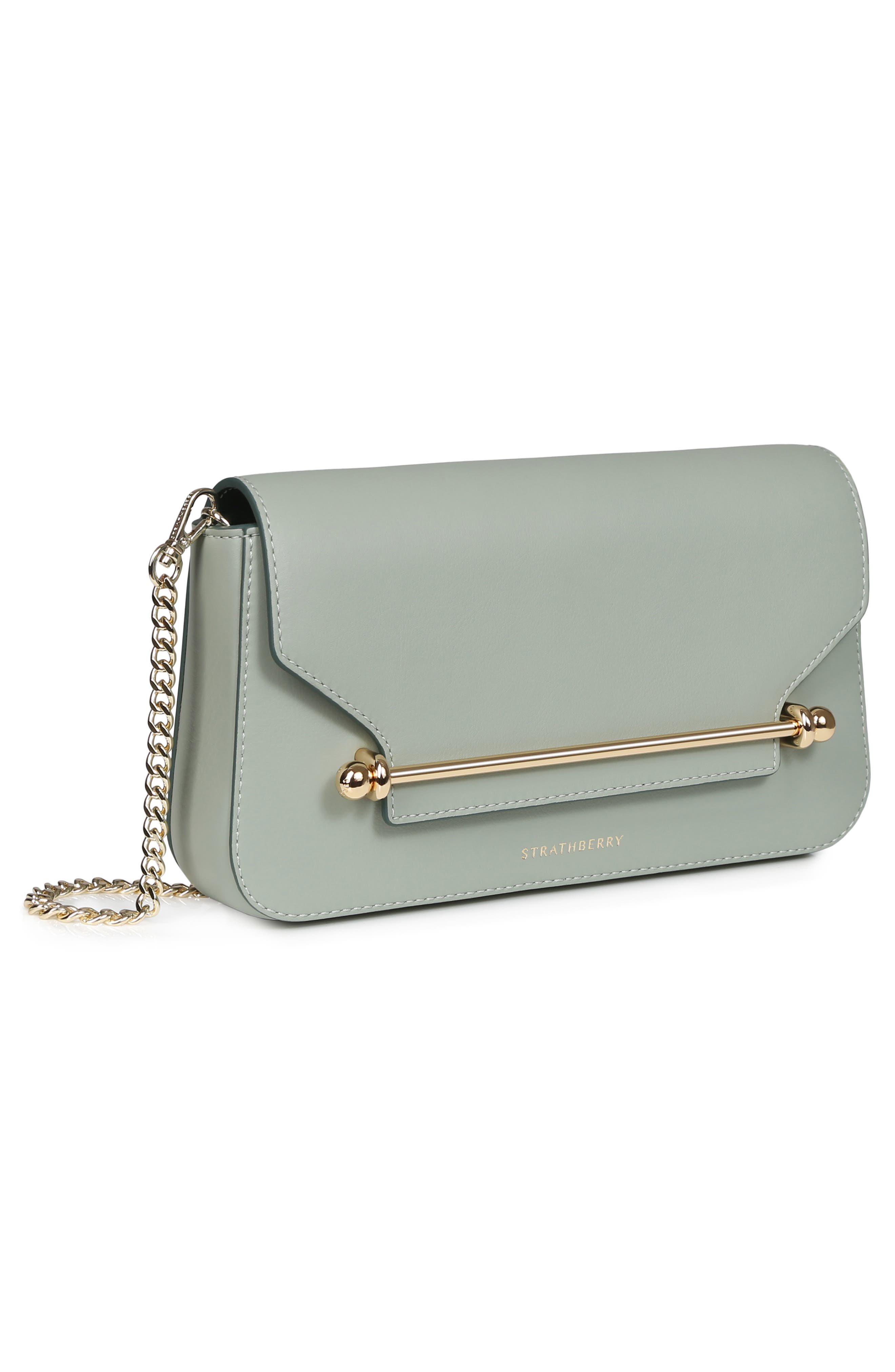 Strathberry East/West Baguette Leather Shoulder Bag, Alternate, color, 